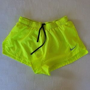 Nike | Women's Dri-Fit 2" Running Shorts | Neon Highlighter Yellow | Medium